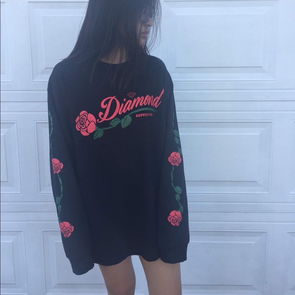 Diamond Supply Co. LA Rose Black Long Sleeve